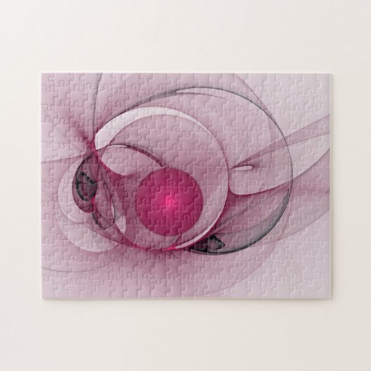 Fractal, moderne Abstracte Berry roze kunst Legpuzzel (Horizontaal)