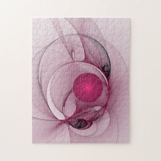 Fractal, moderne Abstracte Berry roze kunst Legpuzzel (Verticaal)