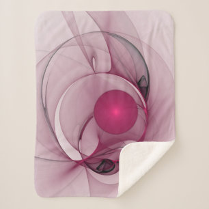 Fractal, moderne Abstracte Berry roze kunst Sherpa Deken