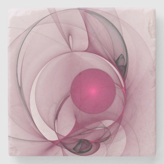 Fractal, moderne Abstracte Berry roze kunst Stenen Onderzetter (Voorkant)