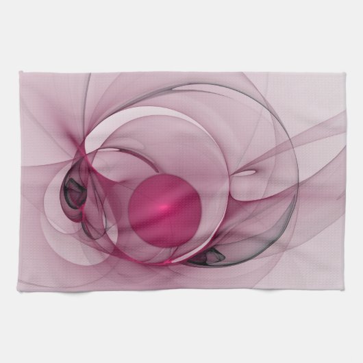 Fractal, moderne Abstracte Berry roze kunst Theedoek (Horizontaal)