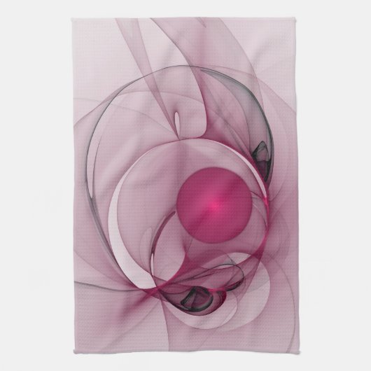 Fractal, moderne Abstracte Berry roze kunst Theedoek (Verticaal)