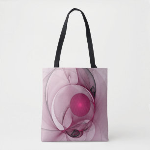 Fractal, moderne Abstracte Berry roze kunst Tote Bag