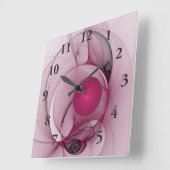 Fractal, moderne Abstracte Berry roze kunst Vierkante Klok (Hoek)