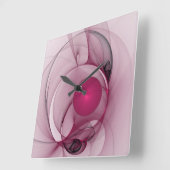 Fractal, moderne Abstracte Berry roze kunst Vierkante Klok (Hoek)