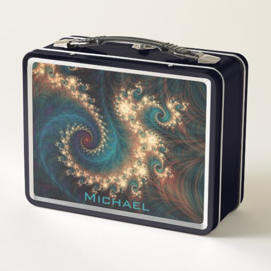 Fractal Monogram Metal Lunch Box (Achterkant)
