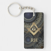 Fractal Monogrammed Masonic Sleutelhanger (Voorkant)