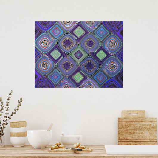Fractal Mosaic 2 Abstracte kunst Poster (Keuken)