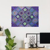 Fractal Mosaic 2 Abstracte kunst Poster (Thuiskantoor)