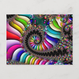 Fractal Multicolor Spiral Briefkaart