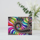 Fractal Multicolor Spiral Briefkaart (Staand voorkant)