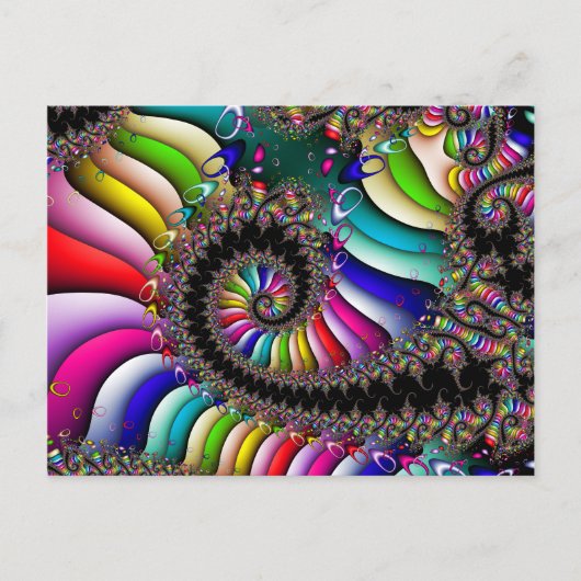 Fractal Multicolor Spiral Briefkaart (Voorkant)
