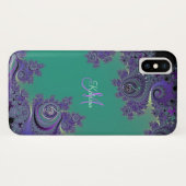 Fractal Music Clef Monogram iPhone X Hoesje (Achterkant (horizontaal))