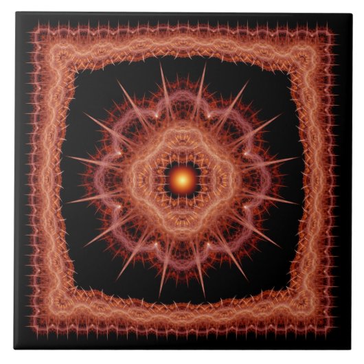 Fractal mystical prINSET patroon Tegeltje (Voorkant)