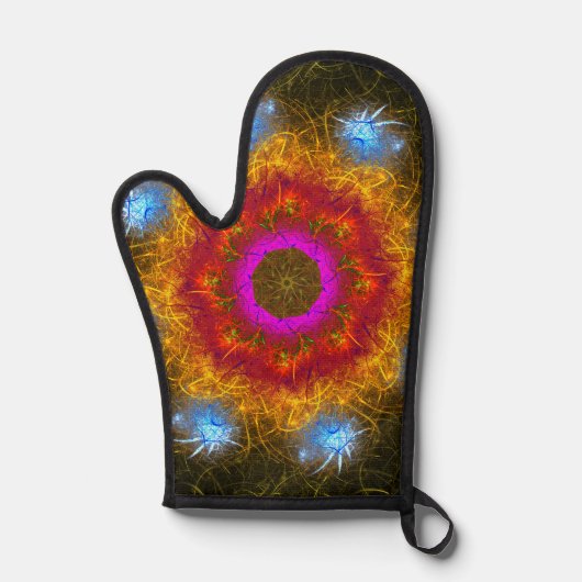 Fractal ontwerp heldere kleuren ovenwant (Voorkant)