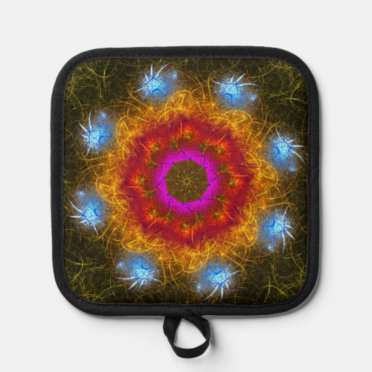 Fractal ontwerp heldere kleuren pannenlap (Voorkant)