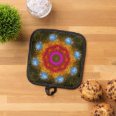 Fractal ontwerp heldere kleuren pannenlap (Top down)