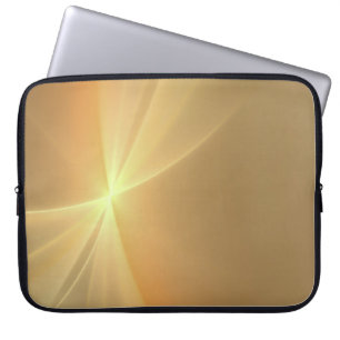 Fractal oranje goudachtergrond laptop sleeve
