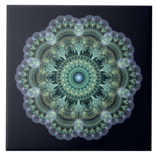 Fractal orientaal patroon tegeltje (Voorkant)