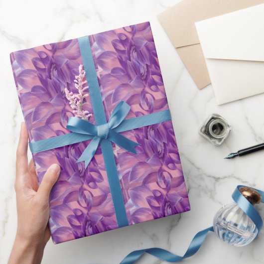 Fractal Paarse Daisies Cadeaupapier (Geschenken)