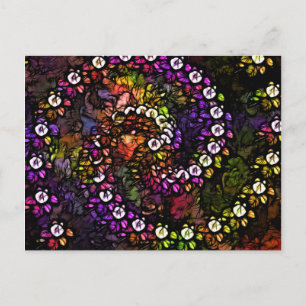fractal paarse floral Psychedelic Rainbow Spiral Briefkaart