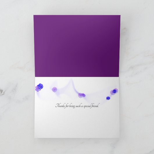 fractal paarse hydrangea voor vriendschap kaart (Binnen)