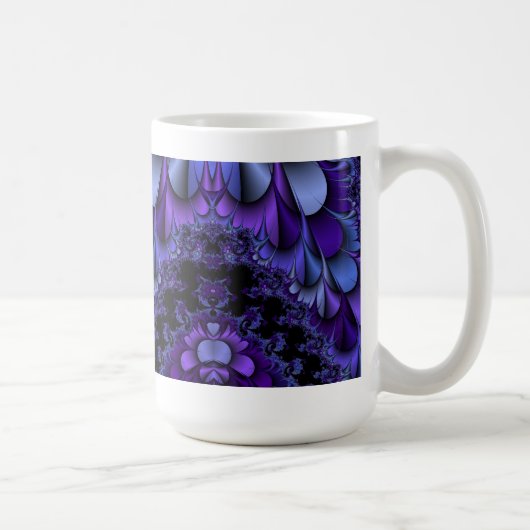 Fractal Paarse Petals Cup Koffiemok (Rechts)