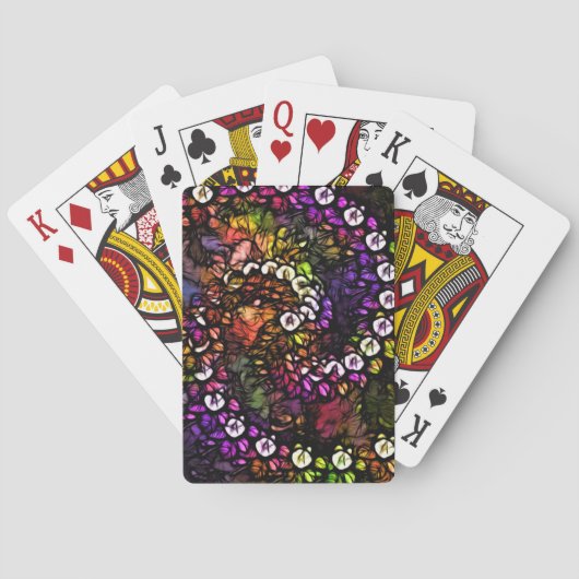 fractal paarse Psychedelic Rainbow Spiral Trippy Speelkaarten (Achterkant)