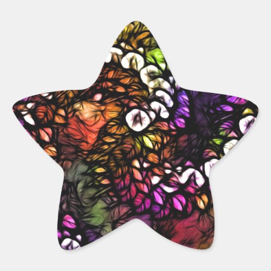 fractal paarse Psychedelic Rainbow Spiral Trippy Ster Sticker (Voorkant)