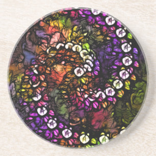 fractal paarse Psychedelic Rainbow Spiral Trippy Zandsteen Onderzetter