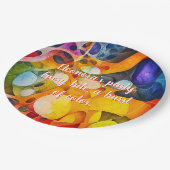 Fractal Party Vrolijke Chaos 9" Ronde Papieren Bordje (Gekanteld)