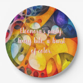 Fractal Party Vrolijke Chaos 9" Ronde Papieren Bordje (Voorkant)