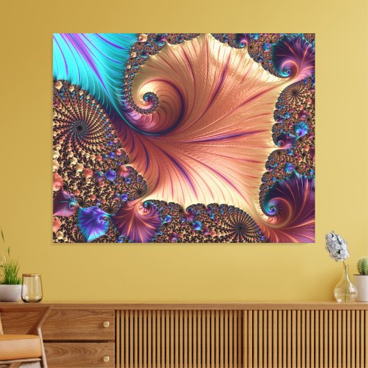 Fractal patroon canvas afdruk (Insitu (Woonkamer))