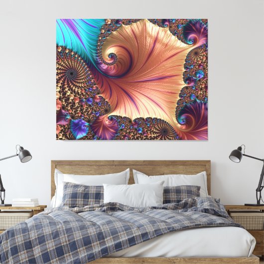 Fractal patroon canvas afdruk (Insitu (Slaapkamer))