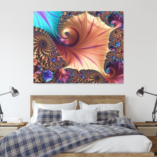Fractal patroon canvas afdruk (Insitu (Slaapkamer))