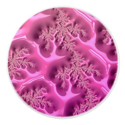 Fractal Pattern ~ Bizarre Freaky Weird Mindbsting Keramische Knop (Voorkant)