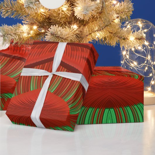 ~ Fractal Pattern Red Green ~ Kerstmis ~ Cadeaupapier (Feestdagen)