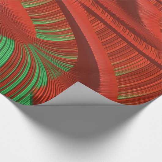 ~ Fractal Pattern Red Green ~ Kerstmis ~ Cadeaupapier (Hoek)