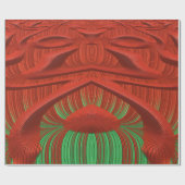 ~ Fractal Pattern Red Green ~ Kerstmis ~ Cadeaupapier (Vlak)