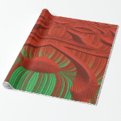~ Fractal Pattern Red Green ~ Kerstmis ~ Cadeaupapier (Uitgerold)