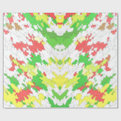 ~ Fractal Pattern Red Green Yellow ~ Kerstmis ~ Cadeaupapier (Vlak)