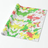~ Fractal Pattern Red Green Yellow ~ Kerstmis ~ Cadeaupapier (Uitgerold)