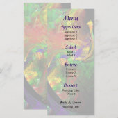 Fractal - Peacock Bruiloft Menu (Voorkant / Achterkant)