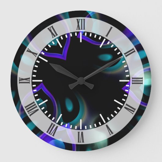 Fractal Peacock Feathers Grote Klok (Voorkant)