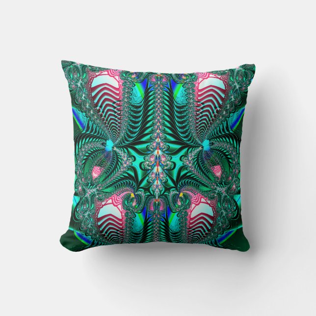 Fractal:  Peacock Feathers Pillow Kussen (Voorkant)