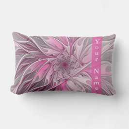 Fractal Pink Flower Dream, floral Fantasy Art Name Kussen