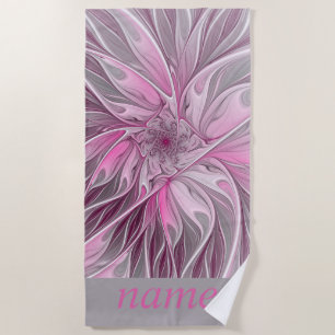 Fractal Pink Flower Dream, Floral Fantasy, Name Strandlaken