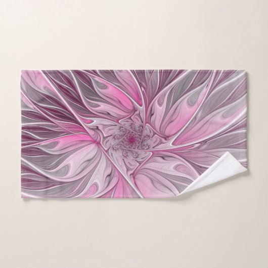 Fractal Pink Flower Dream, Floral Fantasy Pattern Bad Handdoek (Handdoek)