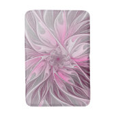 Fractal Pink Flower Dream, Floral Fantasy Pattern Badmat (Voorkant Verticaal)