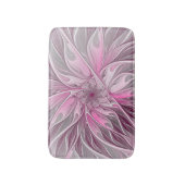 Fractal Pink Flower Dream, Floral Fantasy Pattern Badmat (Voorkant Verticaal)